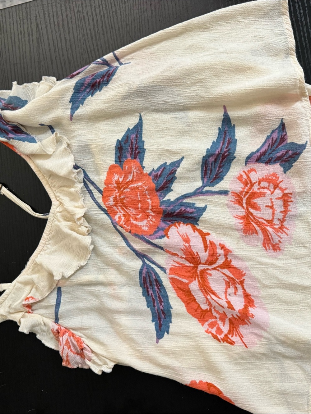 Billabong Cream Camisole with Coral and Blue Floral Print